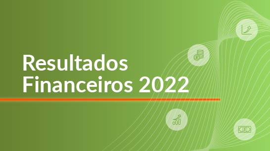arte com ilustração e texto &quot;Resultados Financeiros 2022&quot;
