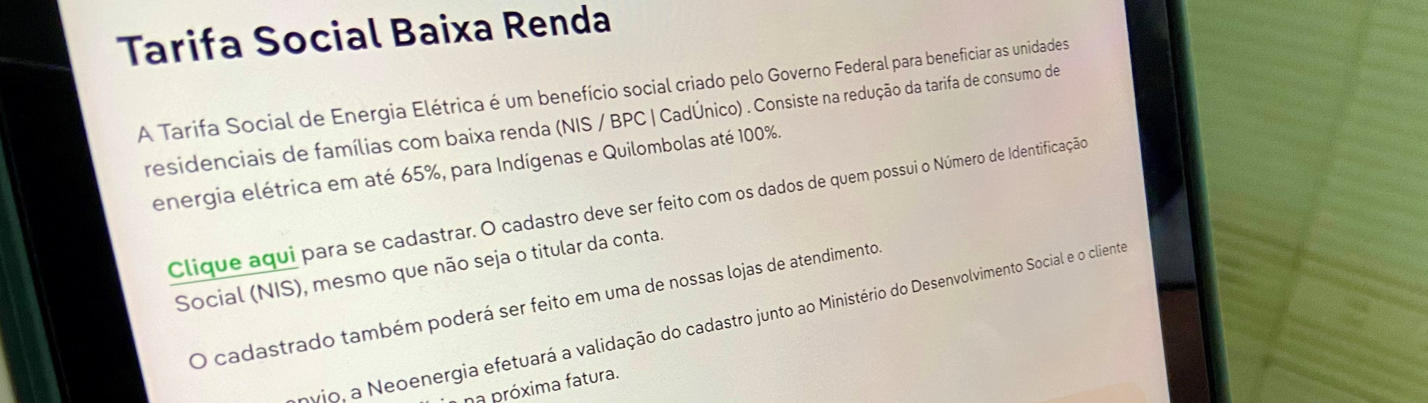 Mais de 365 mil famílias nas cidades atendidas pela Neoenergia Elektro podem obter até 65% de desconto na conta de energia
