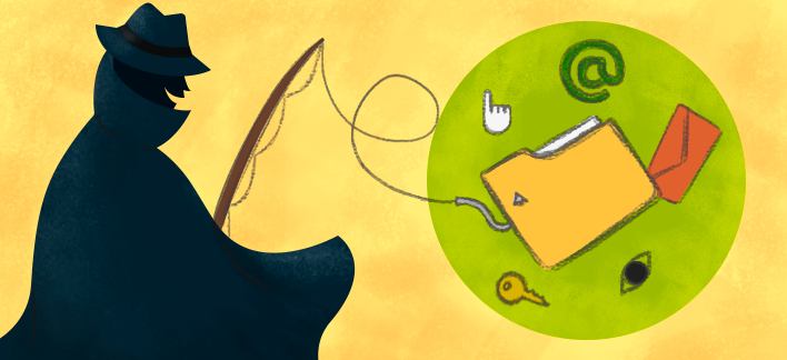 Ilustração sobre golpes na internet
