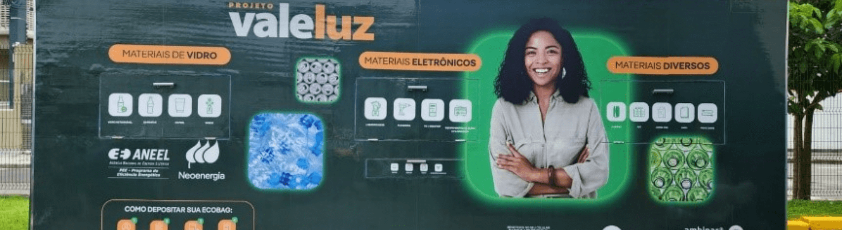 Banner do Projeto Vale Luz da Neoenegria Elektro com a cor predominante verde escuro