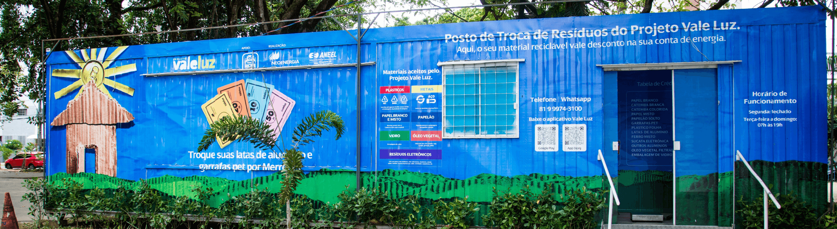Contêiner do Projeto Vale Lux da Neoenergia Pernambuco