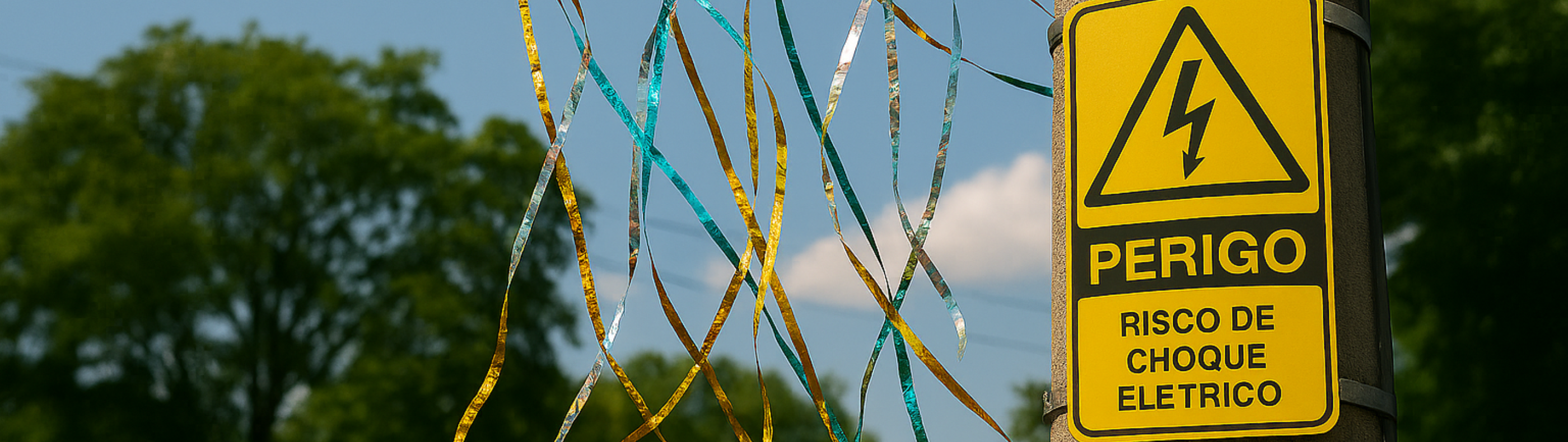 Riscos de acidentes na rede elétrica causados por serpentinas metalizadas aumentam no carnaval