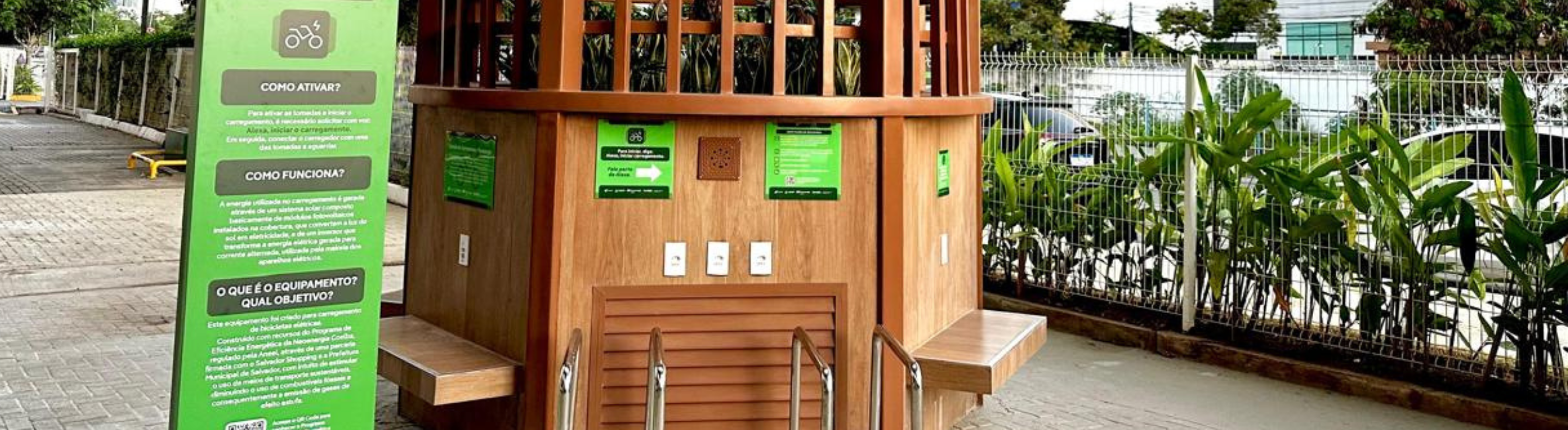 Neoenergia Coelba e Salvador Shopping inauguram estação de carregamento gratuito para bicicletas elétricas 