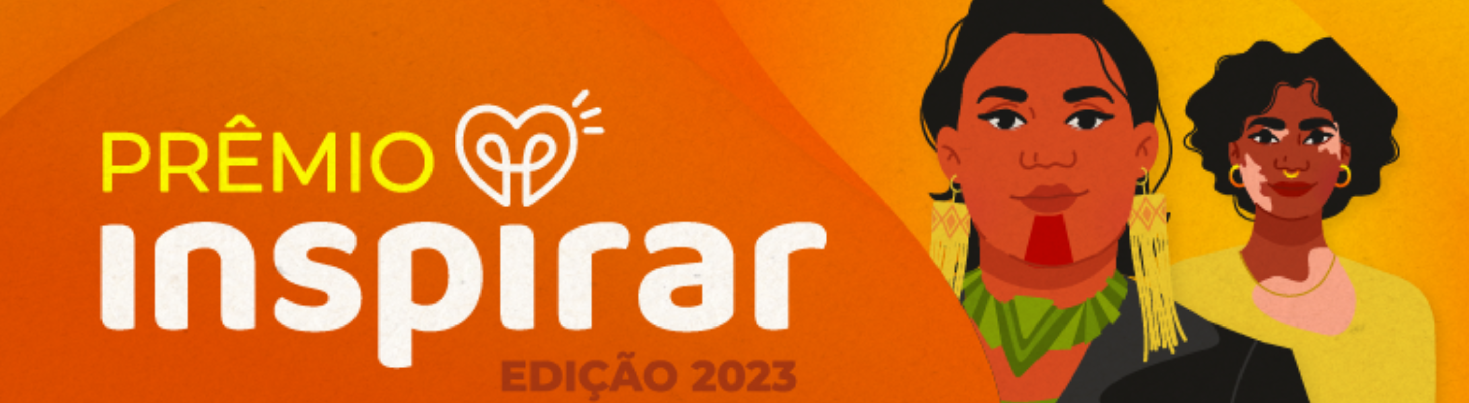 Imagem mostra banner com a inscrição Prêmio Inspirar Edição 2023 