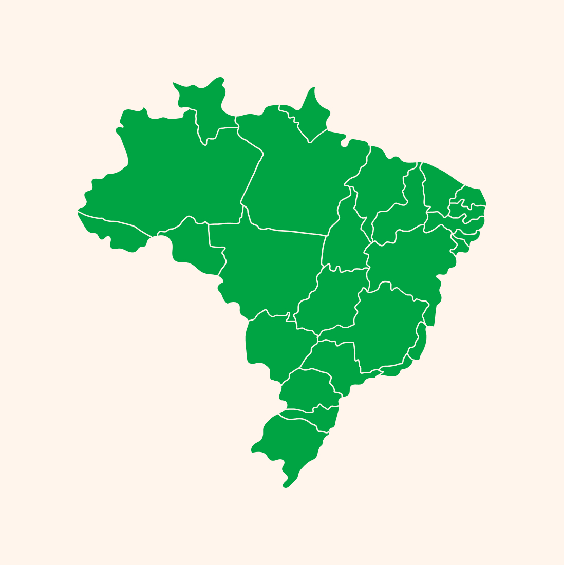 Mapa do Brasil onde a Neoenergia pode operar