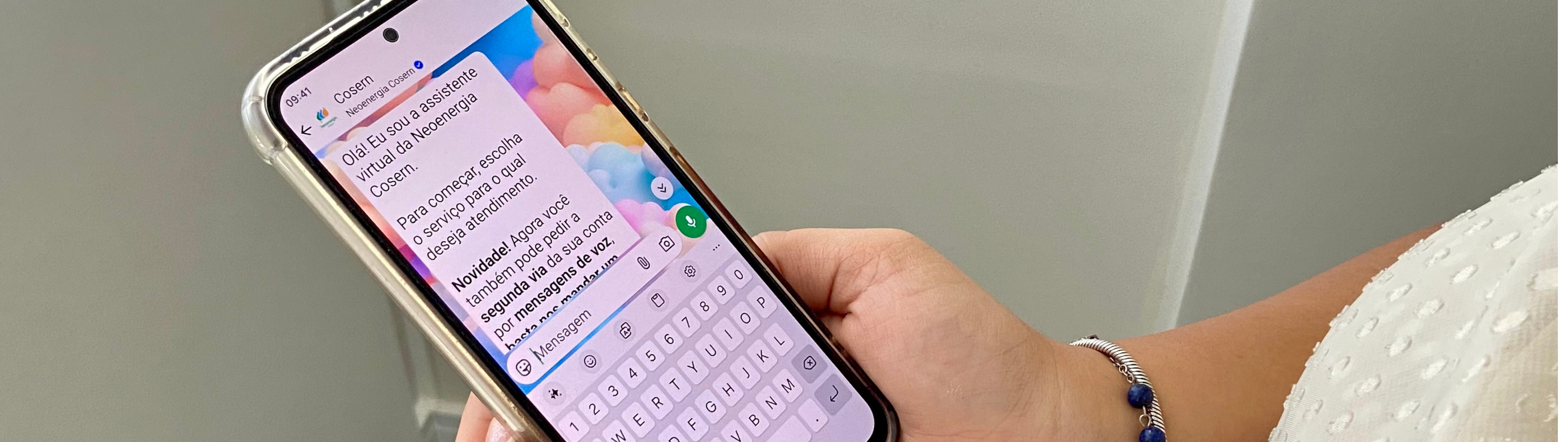 Clientes da Neoenergia Cosern poderão solicitar 2ª via da conta de luz por comando de voz no WhatsApp