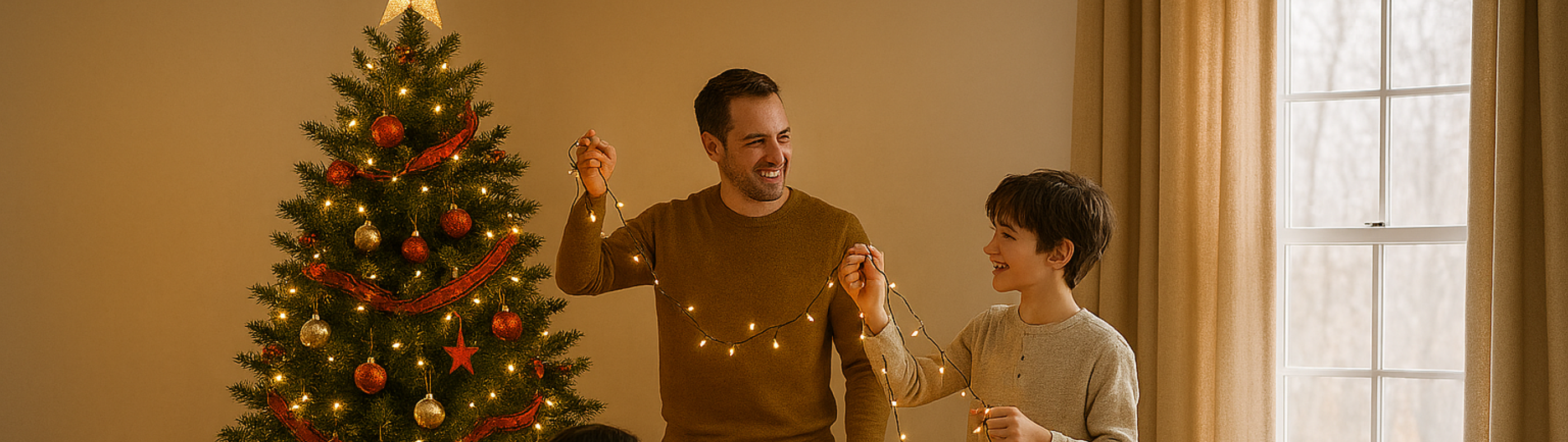Montagem de decoração natalina requer medidas de segurança com energia elétrica